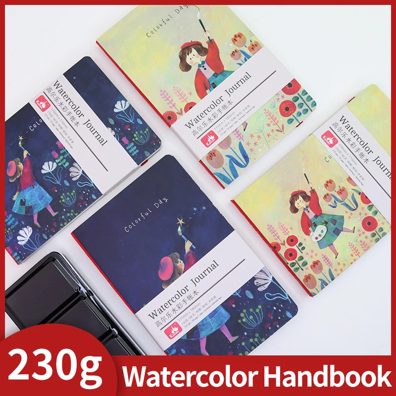 

Kuelox 48sheets 230gsm Waterolor Book Hand Account Book/Pad/Paper Sketch Notebook Water Color Handbook Art Drawing Supplies