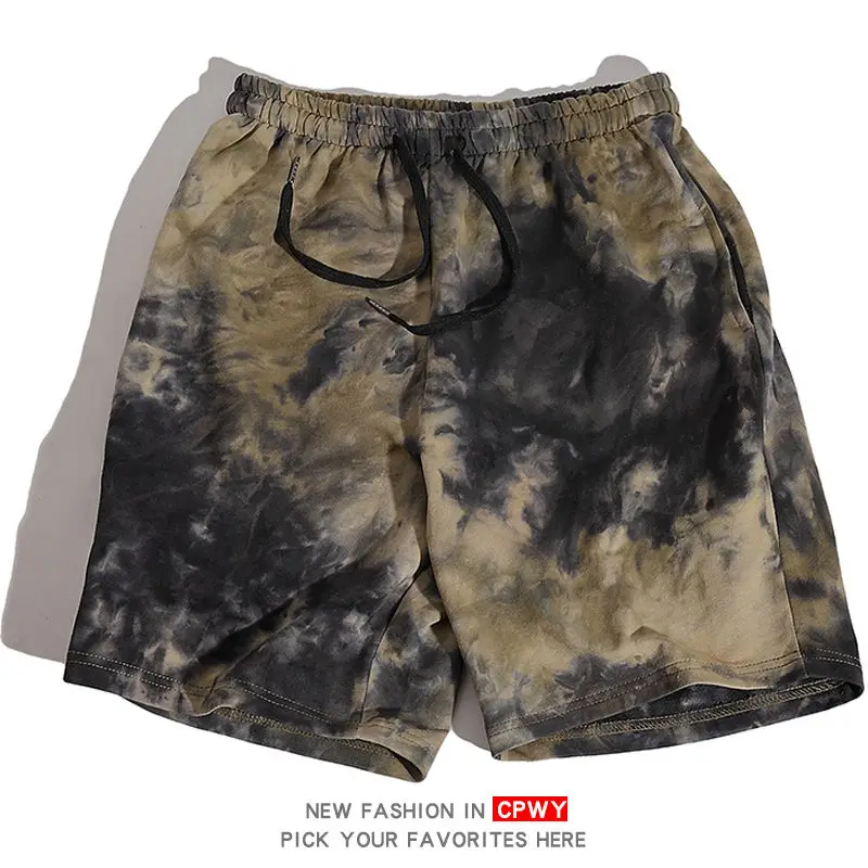 

Шорты Tie-Dye мужские спортивные, Спортивные Универсальные повседневные штаны, летние шорты, брюки средней длины