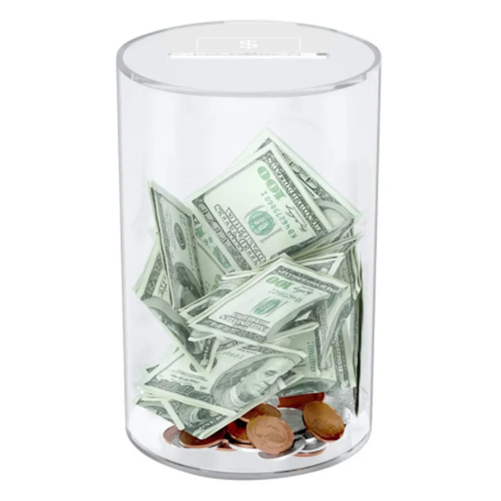 

Clear Piggy Bank Savings Jar Cash and Coin for Adults Kids Birthdays Home Decoration Nice Gift for Boys Girls and Kids