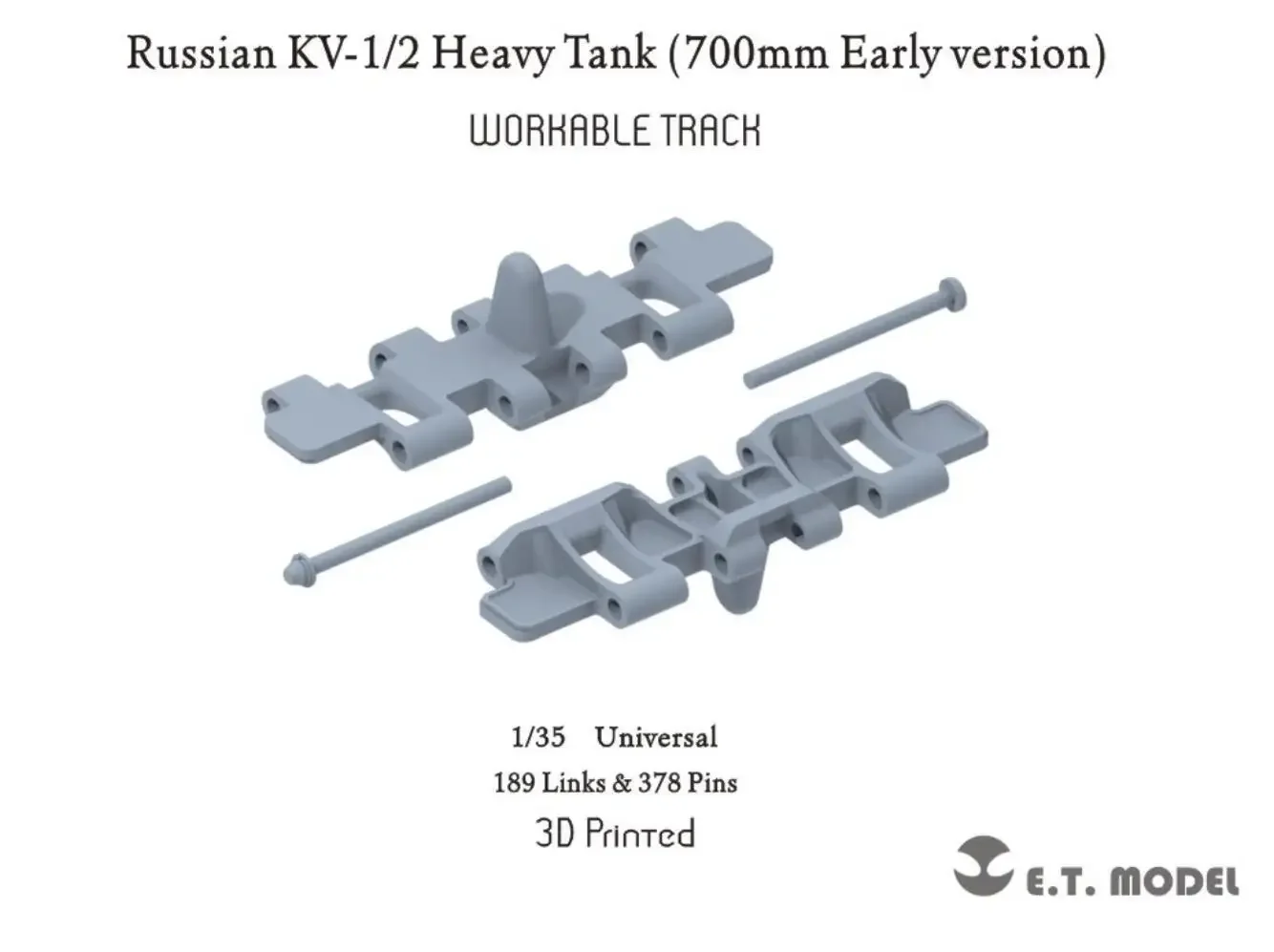 ET МОДЕЛЬ P35-050 1/35 Российский тяжелый танк КВ-1/2 (версия 700 мм) Рабочая гусеница
