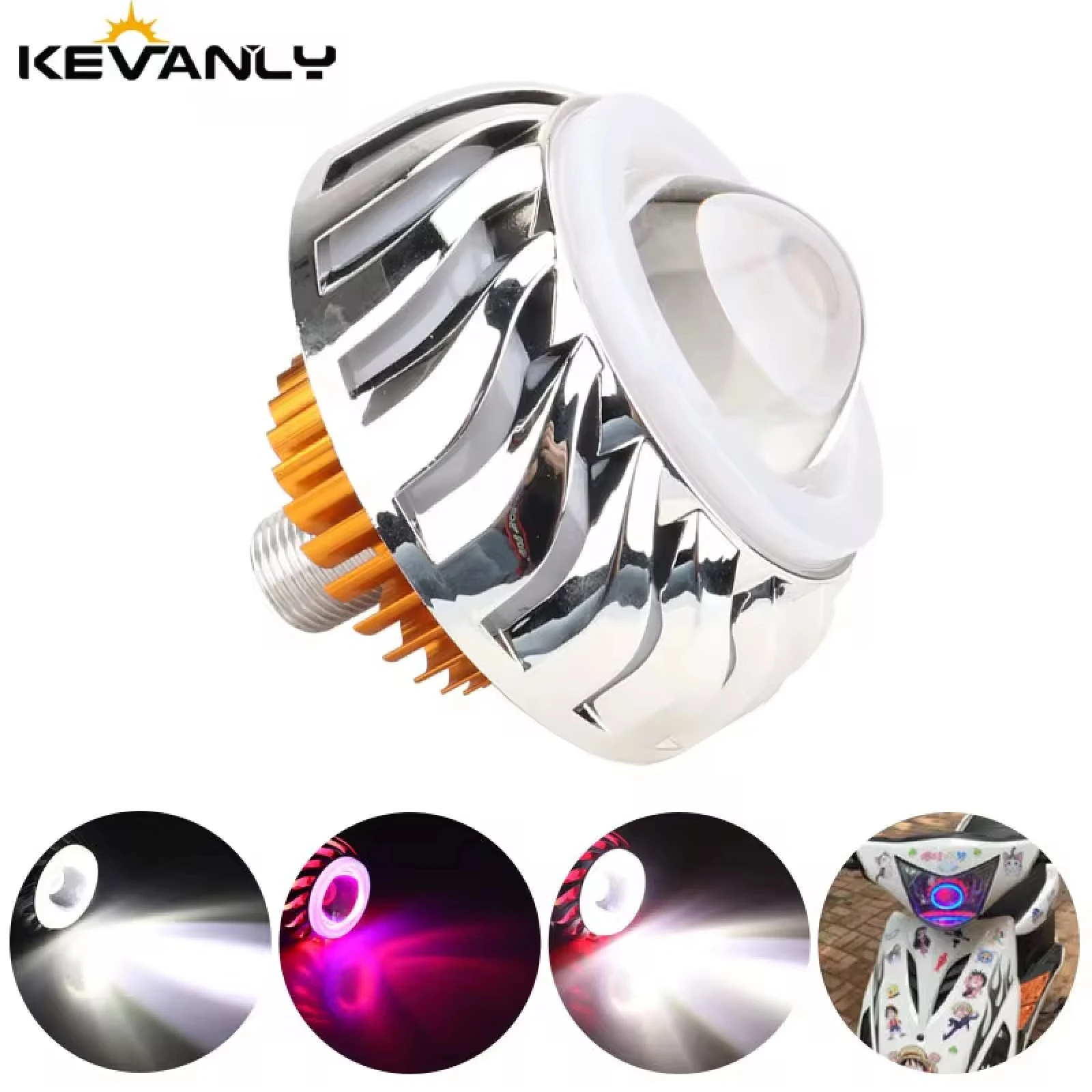 KEVANLY Мотоциклетная Фара Цельная Двойная Фотолампа Линза Проектора Глаз Дьявола