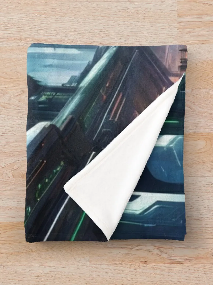 Ципер панк нео футуристический город (футболки и много еще) Плед Многоцелевые