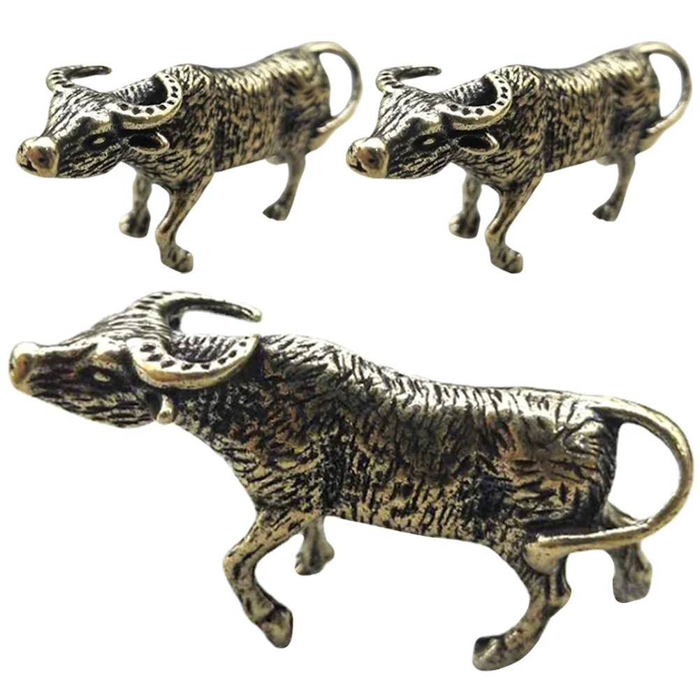 

Statue Cattle Bull Ox Charms Figurine Chinese Sculpture Shui Brass Feng Pendant Zodiac Lucky Charm Animal Cow Figure Mini