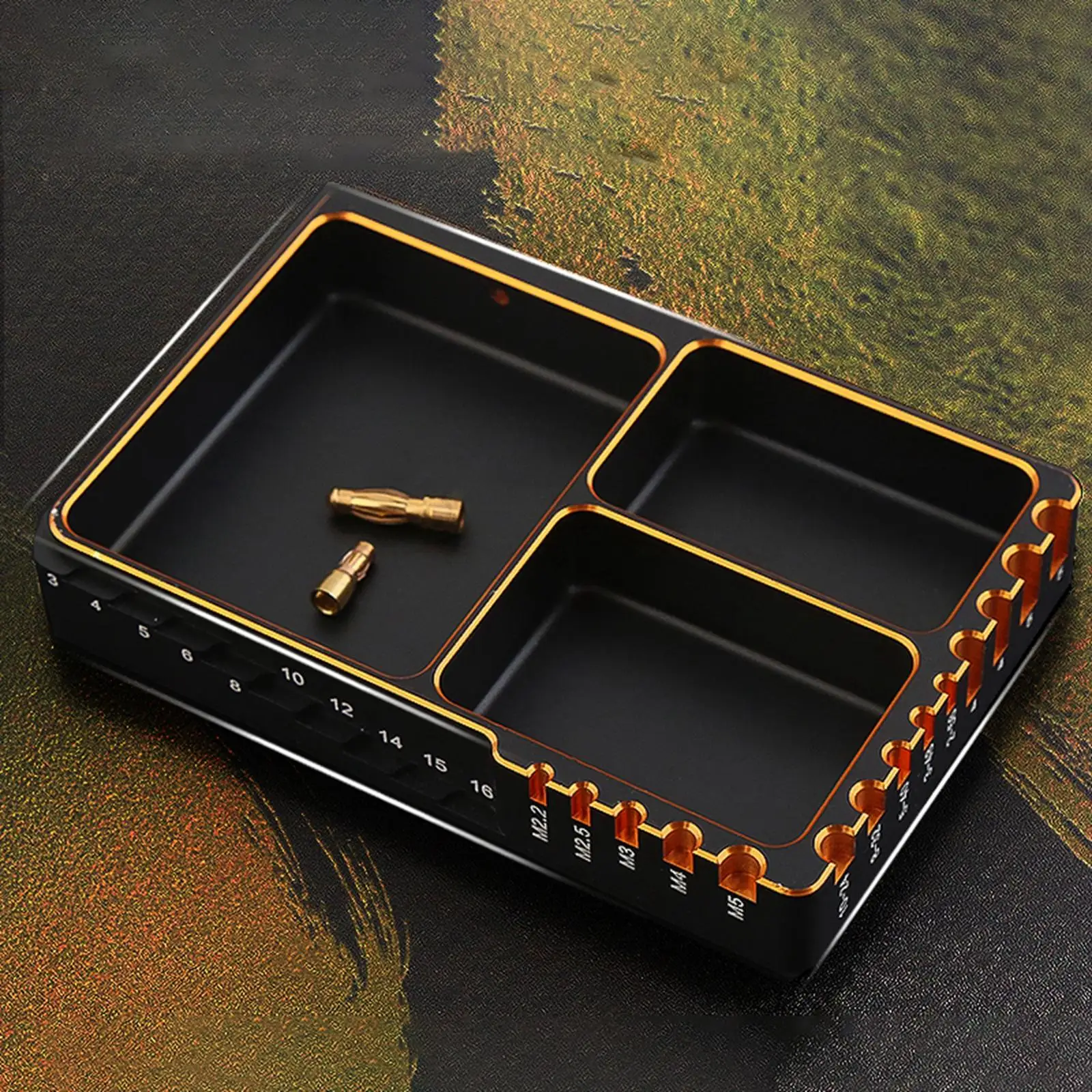 

Screw Tray Multifunctional Tool Organizer Maintenance Box Hardware Tray Dish for Bolts Nuts Bits Mobile Repair RC Car Garage