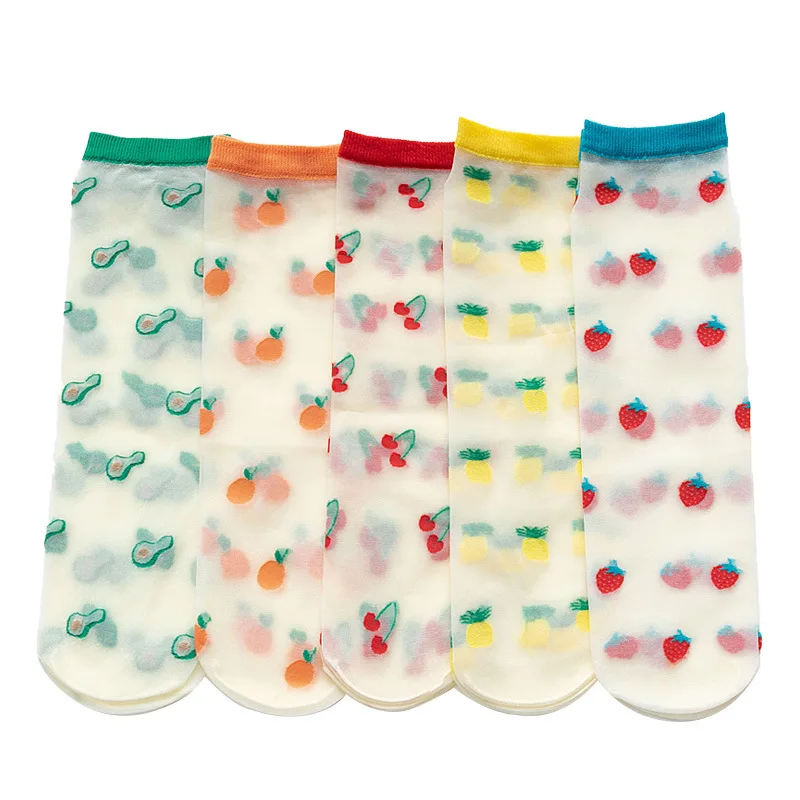 

Children Soft Cotton Socks Cartoon Core-spun Silk Children's Socks Ultra-thin Fashion Girls Children's Calf Washable Socks