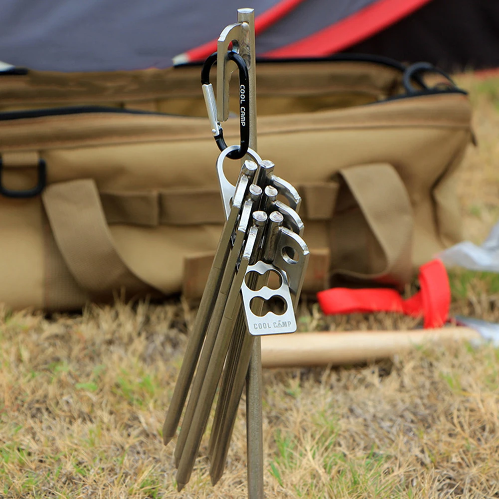 

Tent Stakes Storage Rack Heavy Duty Pegs Nails Organizer Aluminum Alloy with Keychain Buckle for Backpacking for Hiking Fishing