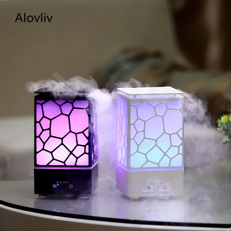 

200 мл Water Cube Ароматический диффузор для дома Ультразвуковой увлажнитель воздуха Синхронизация Mist Maker с ночными огнями Мини-офисный очиститель воздуха