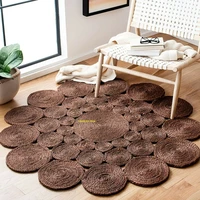 rug 100 natural jute braided style rug brown reversible carpet modern area rug