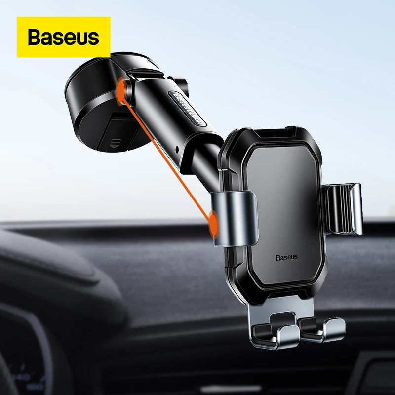 baseus gravity car phone holder suction cup adjustable universal holder stand in car gps mount for iphone 12 pro max xiaomi poco free global shipping