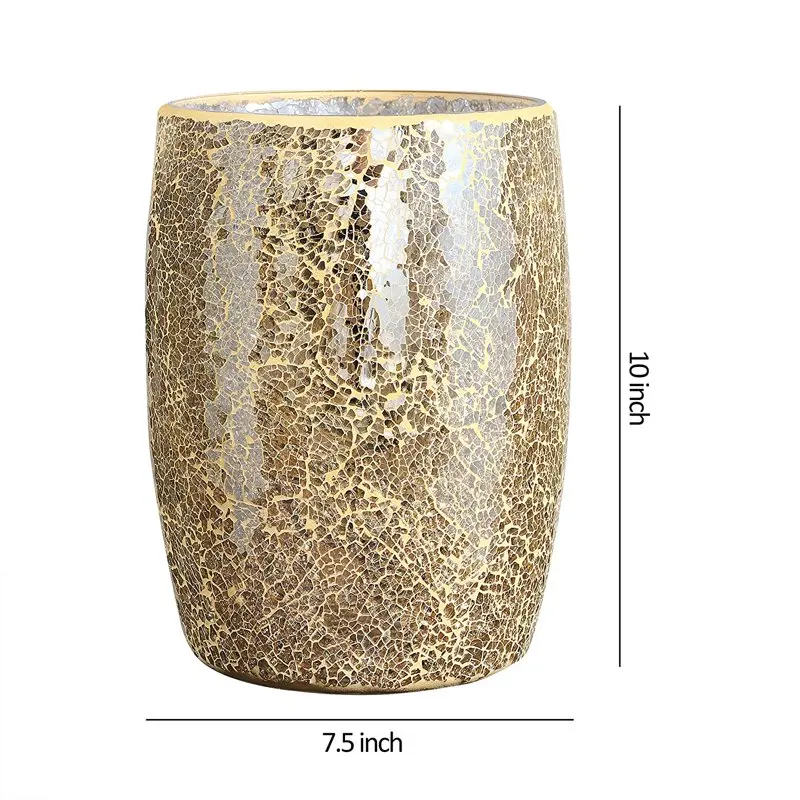 

Mosaic Glass Decorative Wastebasket | Elegant Bathroom Accessory for Home & Office DCor.