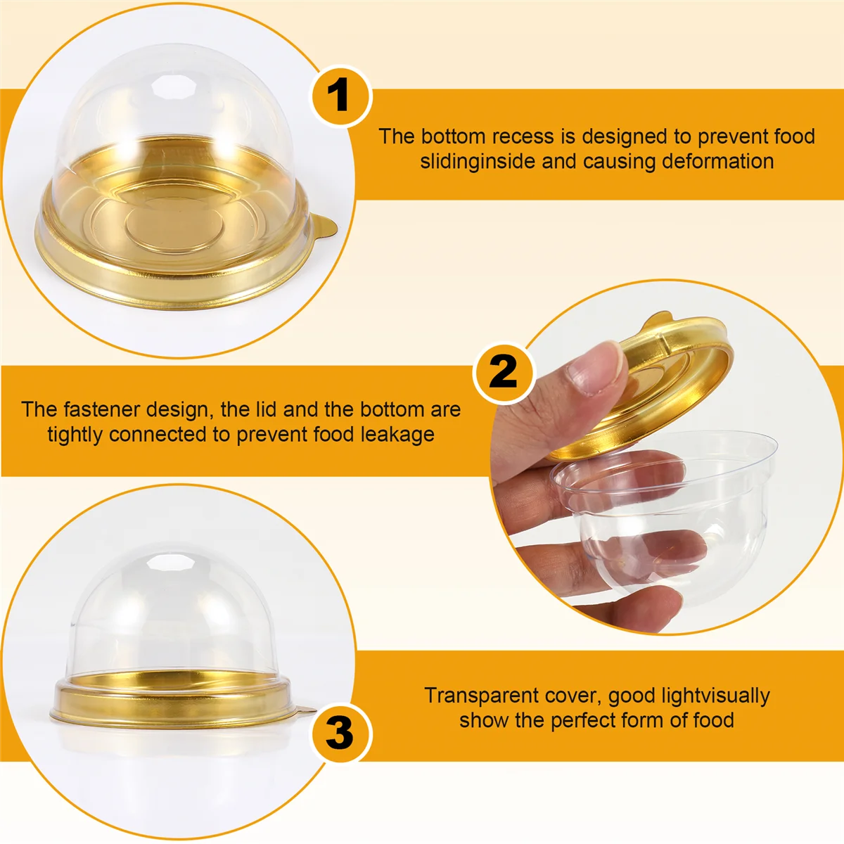 150 шт. прозрачные пластиковые мини-коробки для кексов купольная коробка