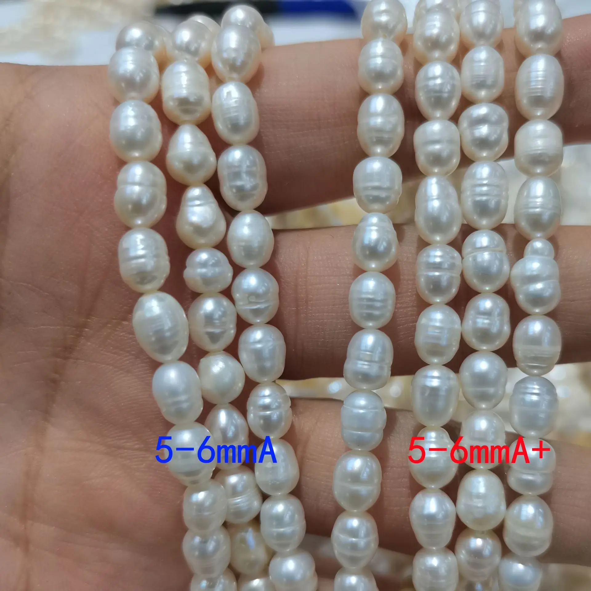 Недорогие бусины из натурального пресноводного жемчуга 5-6 мм