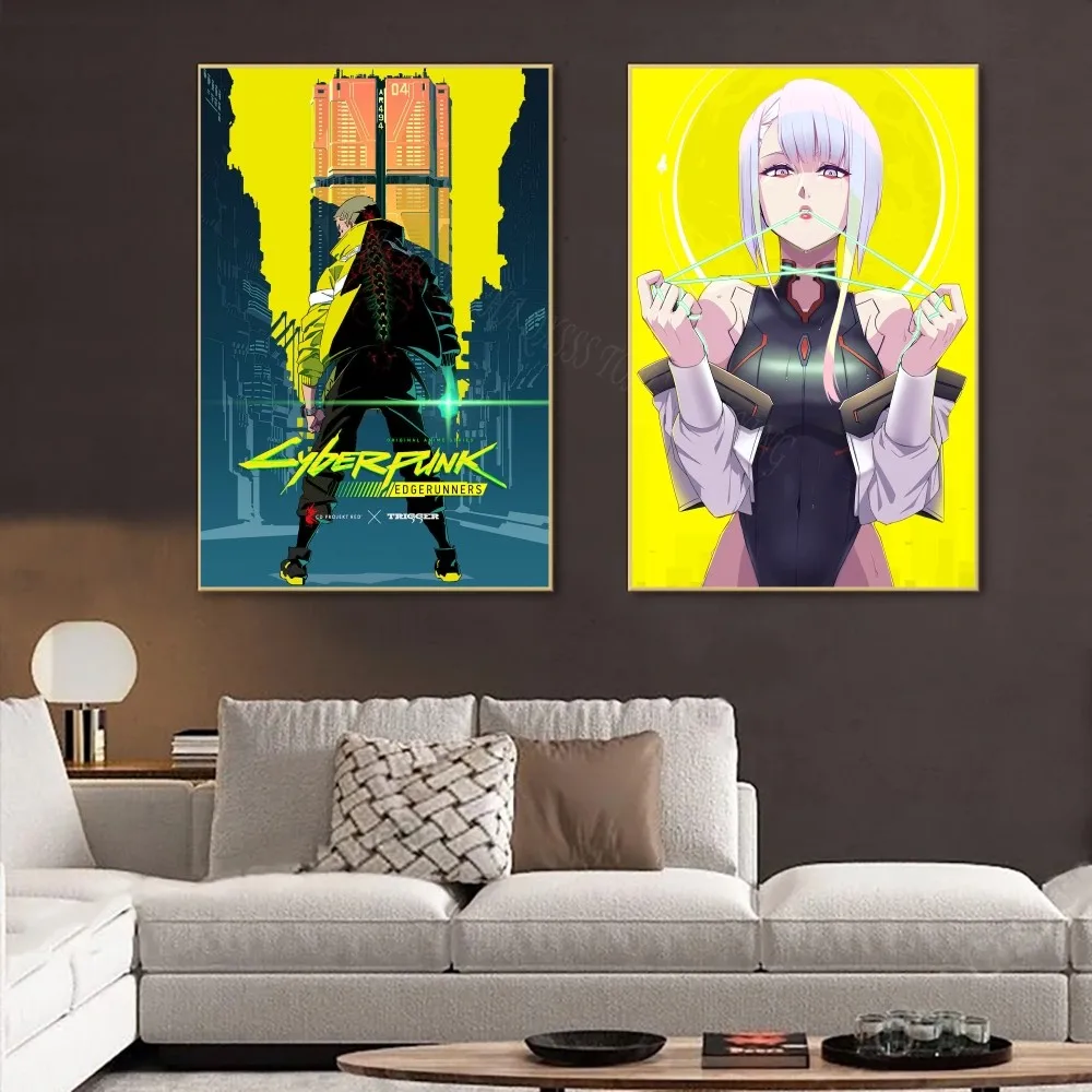 C-Cyberpunk-Edgerunners аниме постер настенное искусство домашний декор комнаты цифровая