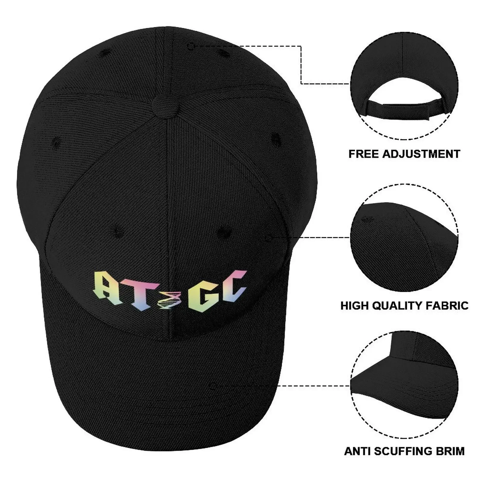 ATGC Молекулярная биология Генетика Бейсбольная кепка для регби Роскошная мужская