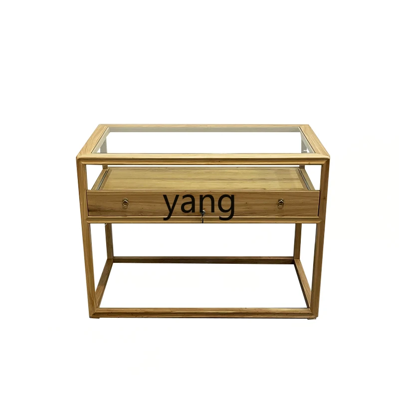 CX Новый китайский стеклянный шкаф Wenwan Jade Jewelry Простой шкаф-витрина из цельного