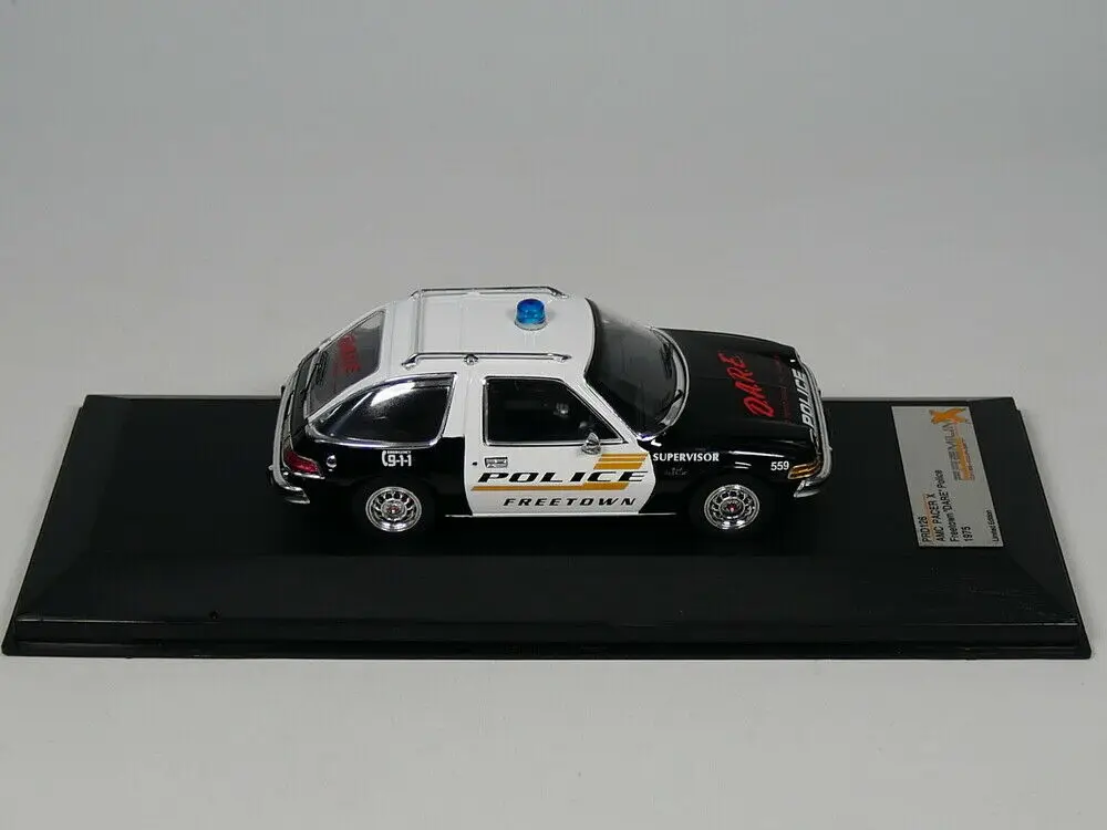 Премиум X 1:43 AMC PACER Фритаун осмеливать полиция 1975 литая модель автомобиля PRD126 |