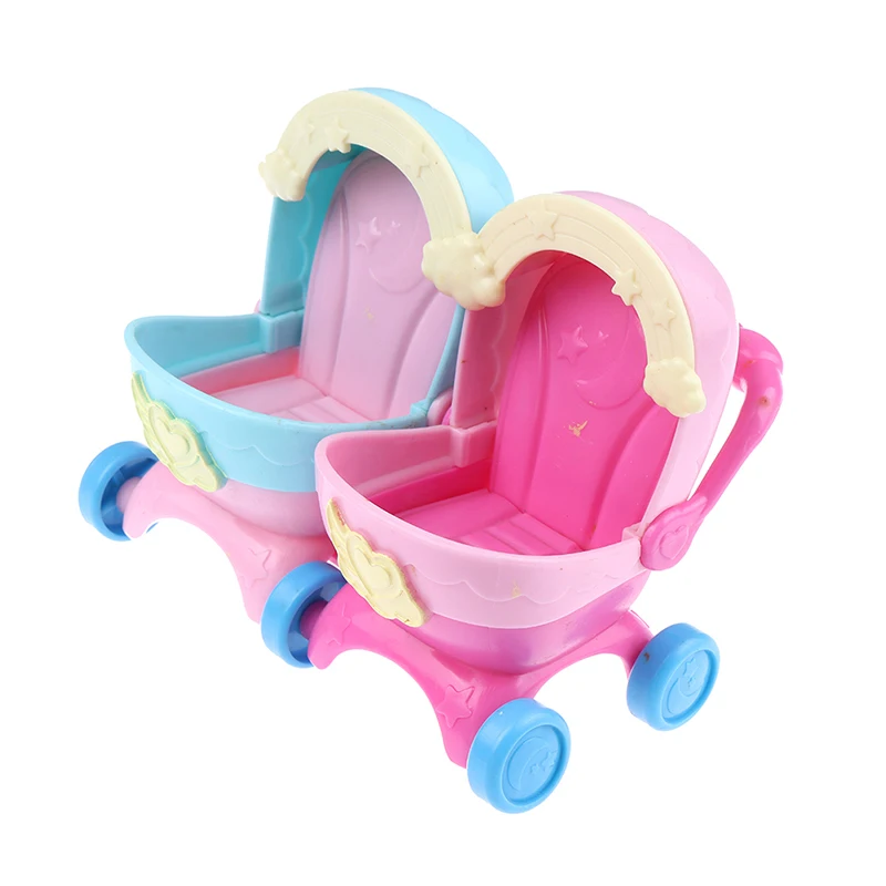 

1/12 Миниатюрный Кукольный домик, двойная коляска, модель детской каретки, игрушки, имитация корзины, аксессуары «сделай сам» для детей, ролевые игрушки