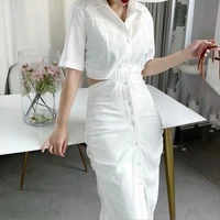 2022 summer women sexy maxi dress turn down collar hollow out short sleeve club party long dresses for women 2022 vestidos