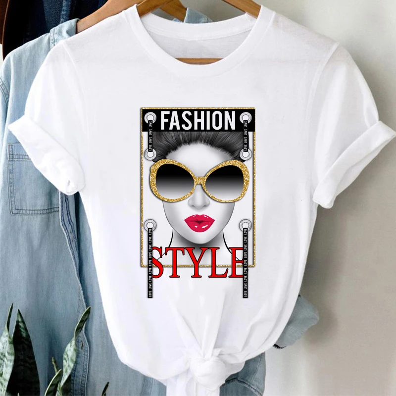 

Tee Lady O-neck Women Cool Women 90s Cute Flower Short Sleeve Fashion Summer Top Casual Clothes Tshirt Female Graphic T-Shirt