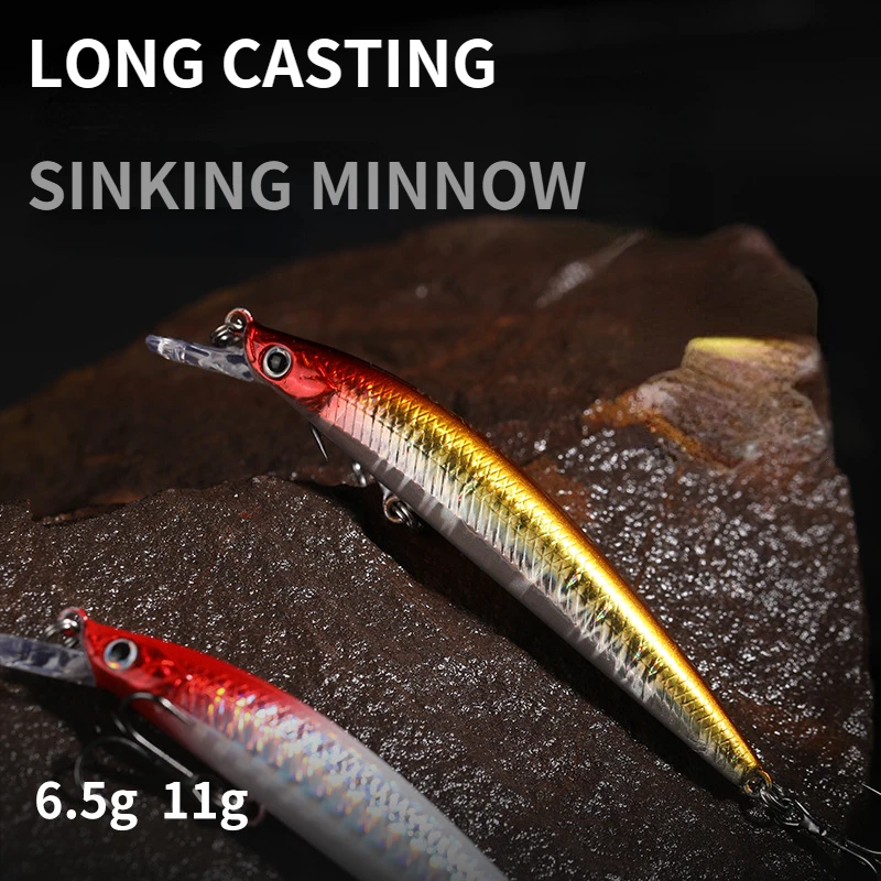 

Long Casting Minnow Fishing Lure Magnetic Steel Ball Suspending Megabass Bait Slow Sinking and Floating Wobblers for Pike Perch