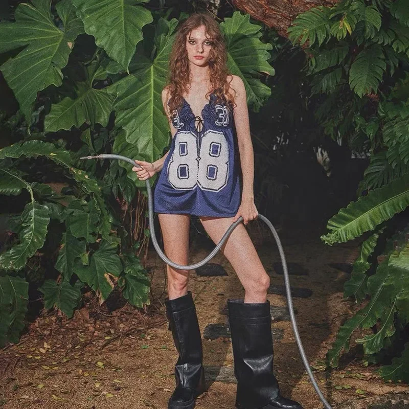 2024 новое летнее модное женское платье-майка однотонное утягивающее уличное