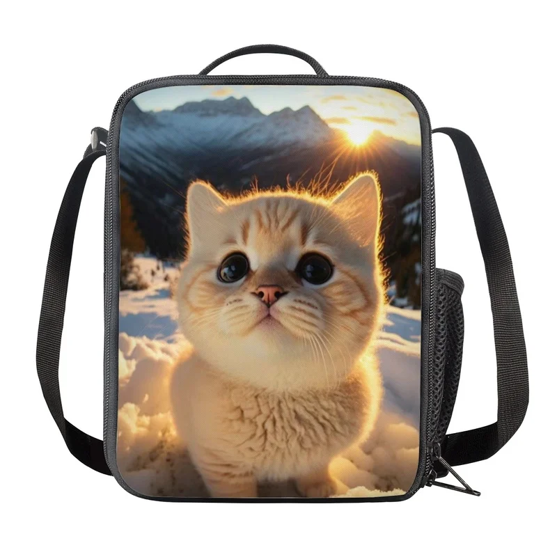 

2023 Yikeluo Cute Cat Animals Print Bags For Teen-agers Messenger Purse Casual Girls Boys Crossbody Bag Student Shoulder Bag
