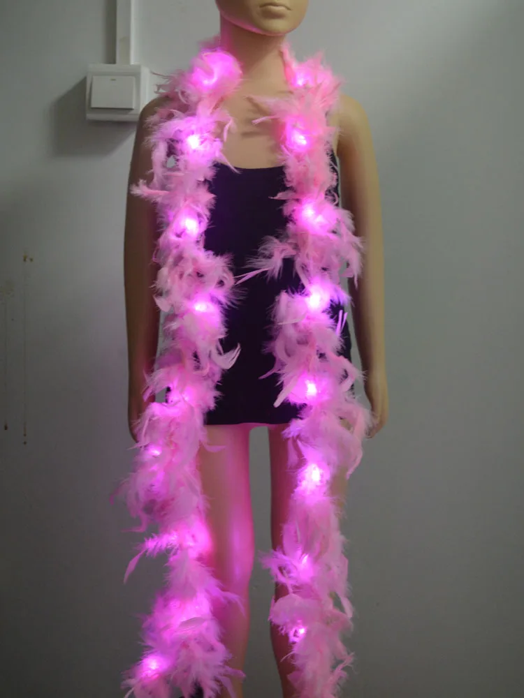 

Glowing Feather Boa Colorfu LED Lights Boas Scarf for Party Wedding Halloween Costume Christmas Tree Home Decoration 60g 80g