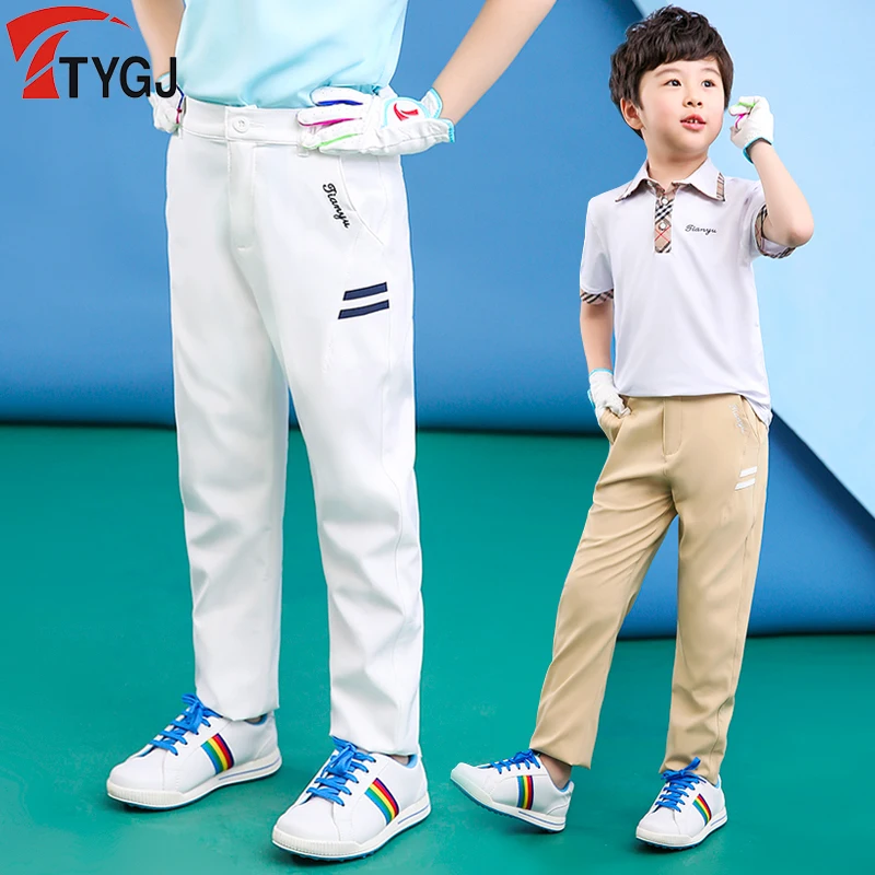TTYGJ Kids Golf Pants Breathable Boys High Elastic Golf Long Trousers Quick-drying Clothing Outdoor SportsWear For  for Autumn