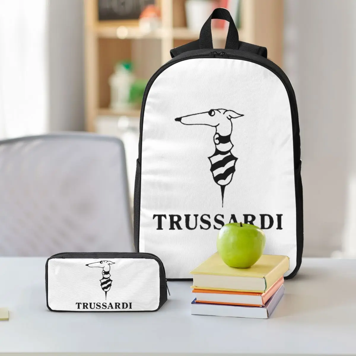 Рюкзак с логотипом Trussardis, студенческая сумка для книг, школьная сумка, сумки через плечо для ноутбука, 3-х секционная изолированная сумка для обедов, пенал (art.: 3920da8ecdeca) - 3920da8ecdeca