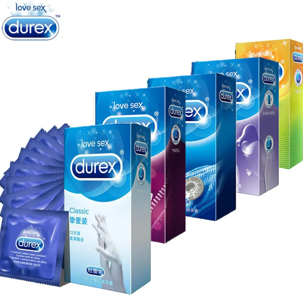 Durex 12 Pcs 4 Types Sensation Condoms High Quality for Men Latex Intimate Goods Sex Contraception Penis Sleeve |