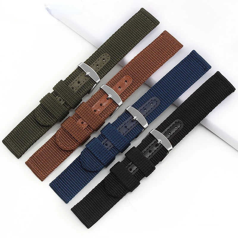 Nylon Watch strap for citizen/timex/dw/jeep/seiko men's canvas nylon outdoor sports watchs 18mm 20mm 22mm 24mm enlarge