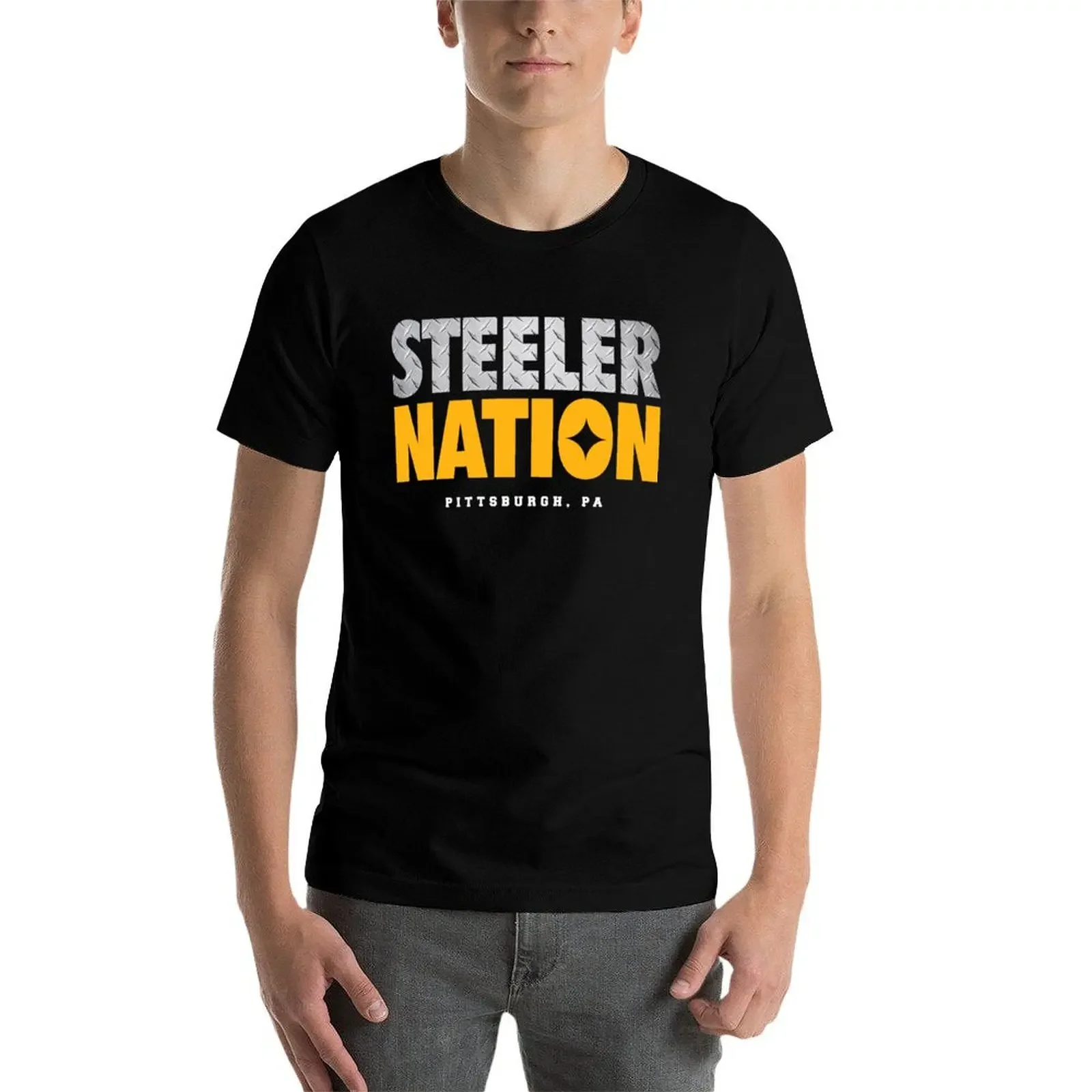 Футболка Steeler Nation одежда больших размеров корейские модные футболки большого