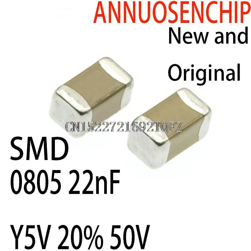 

4000 шт., многослойный керамический конденсатор 0805 22nF Y5V 20% 50V