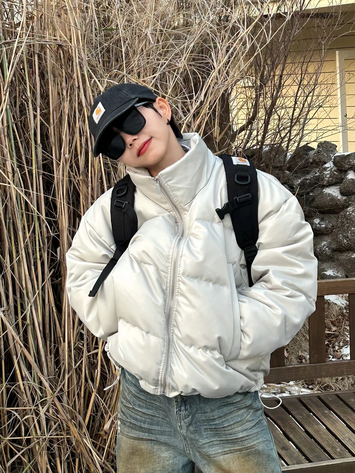 Xbro American Cleanfit Короткая теплая 24-летняя зимняя мужская и женская куртка на белом