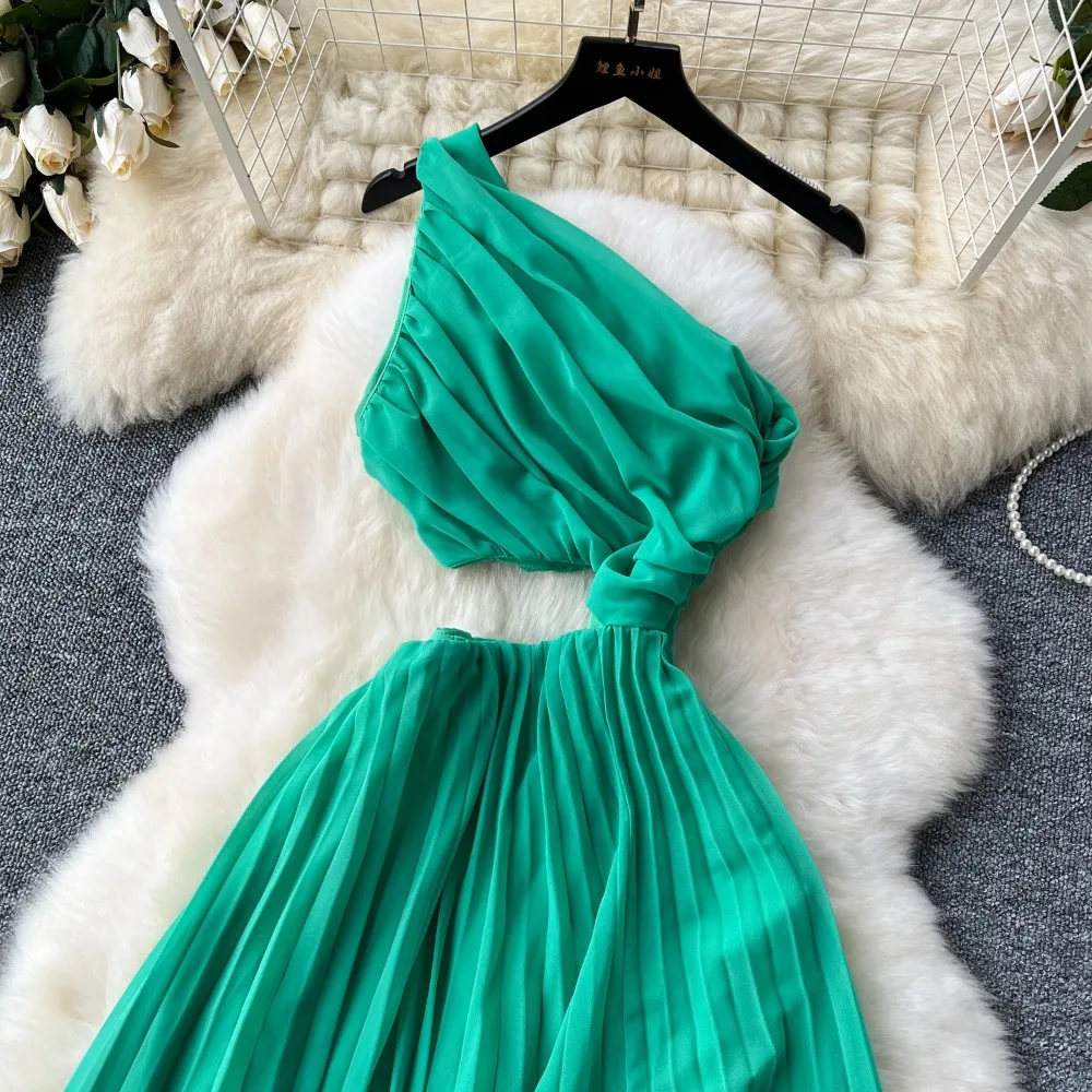 Женское ажурное Плиссированное Платье элегантное платье с открытыми плечами и