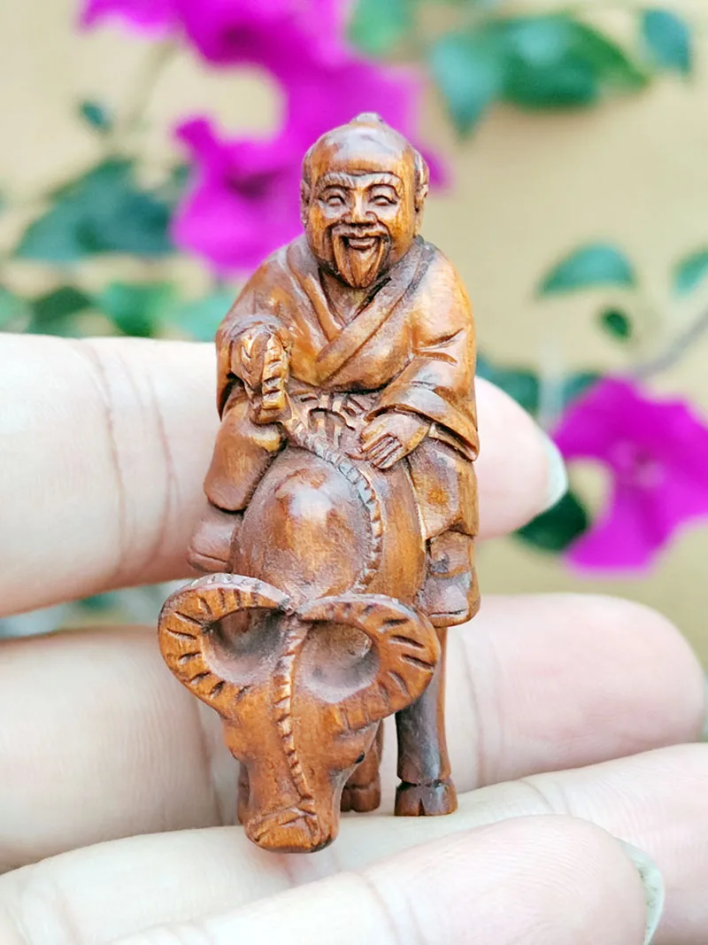 

Y6421 - 2 "резная вручную японская фигурка из буйвола и сетки-буйвол для пожилых людей