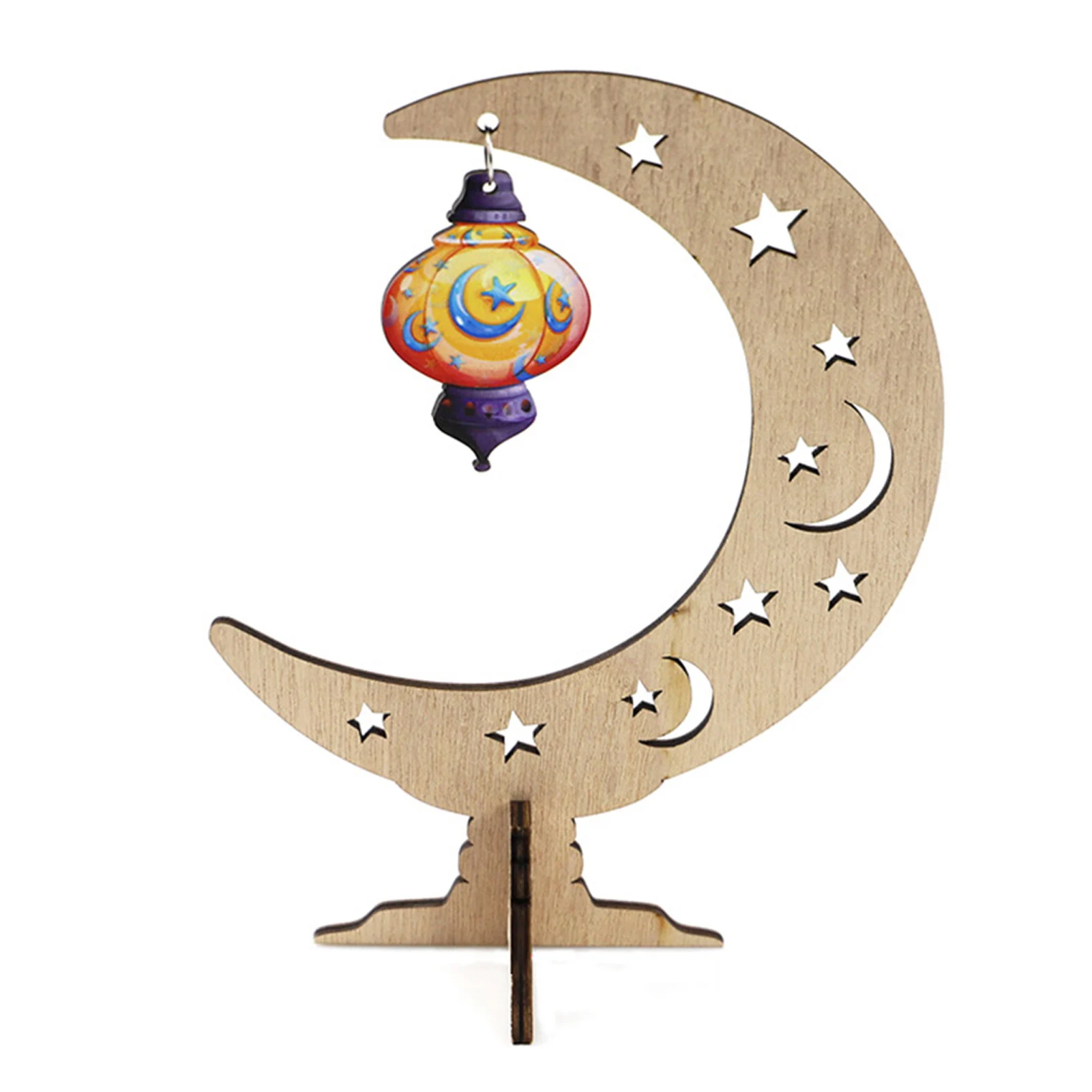 

DIY Wooden Crafts Decor Islam Eid Mubarak Party Supplies Moon Ornament Ramadan Decoration 2022 Eid Mubarak