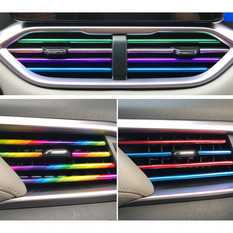 

Простая защита для интерьера автомобиля, 10 шт., аксессуары для вентиляционных отверстий, нескользящая наклейка, решетки для вентиляционных ...