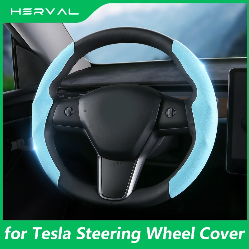 

Steering Wheel Cover for Tesla Model 3 Y Suede Anti-slip Breathable Protection Accessories