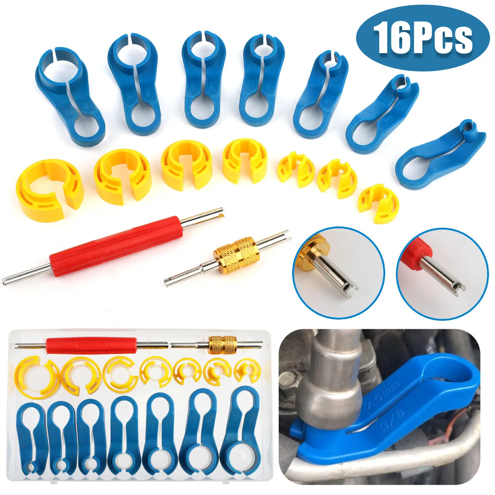 

16Pcs Car AC Line Disconnect Tool Set Auto Fuel Line Quick Removal Tool Fuel Line Disconnect Fuel Line Angled Disconnect Tools