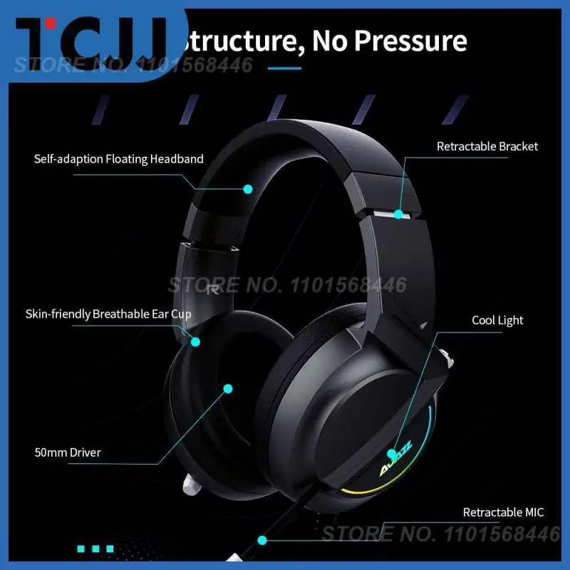 

Over-head Wired Gaming Headphone Usb Interface 7.1 Stereo Surround Sound Over Ear Headphones Volume Control Gaming Headset Ax365