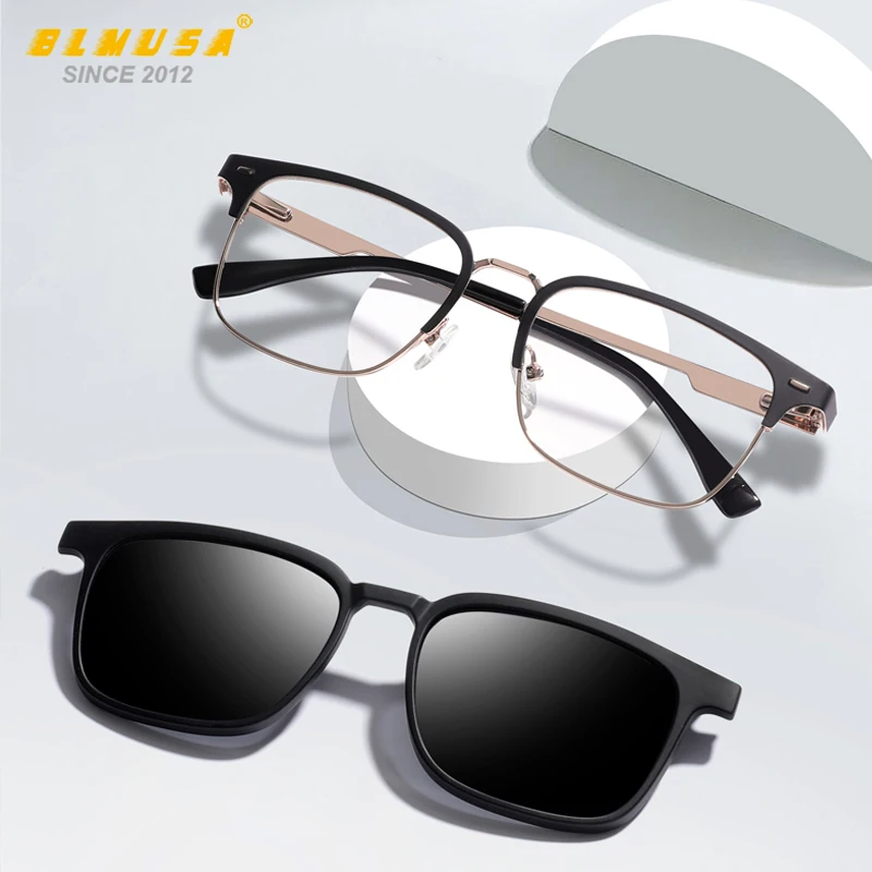 BLMUSA 2025 новые очки с магнитной клипсой для мужчин поляризационные солнцезащитные
