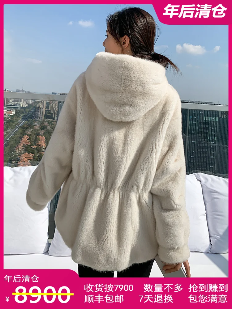 Berserk Women's Winter Coat 2022 Overcoat Female Fur Mink Fur Thick Winter High Street Other Slim Real Fur Women enlarge