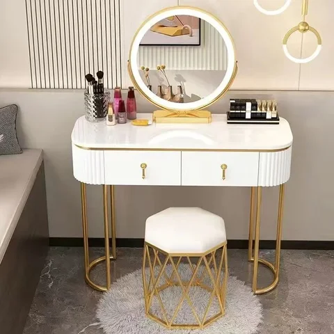 Роскошный туалетный столик, простые современные столы для макияжа для небольших семейных шкафов для туалетного столика, мебель для спальни с зеркалом
