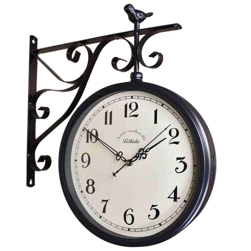 

online minimalist black white bracket modern vintage unique wholesale home decor creative metal wall clock
