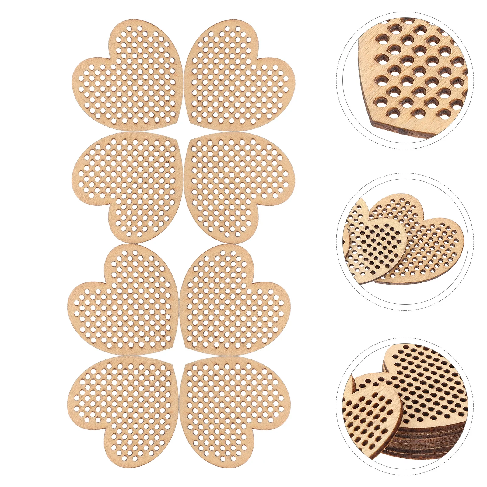 20 шт. деревянные подвесные бирки в форме сердца с пустым отверстием вышитый