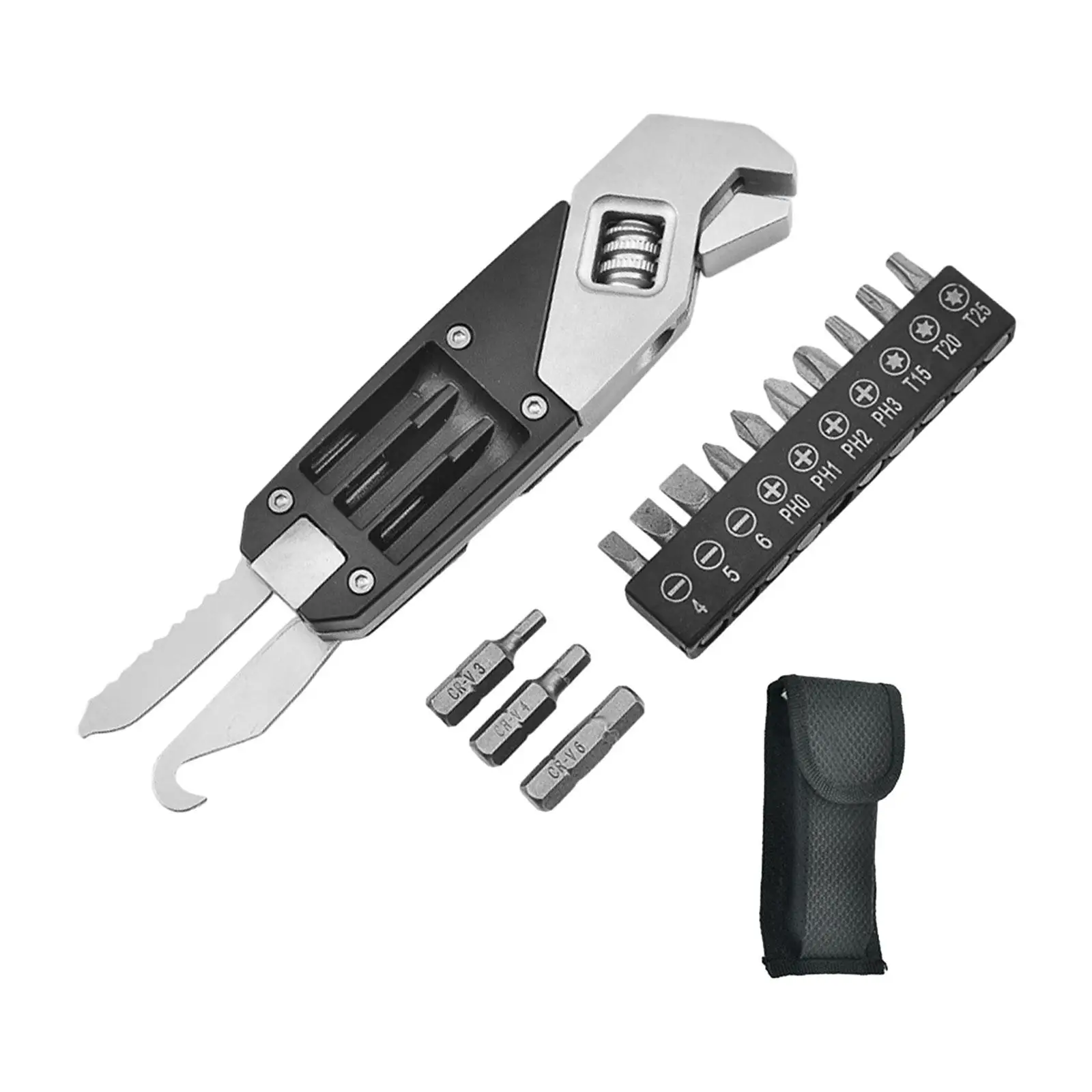 

Регулируемый гаечный ключ, отвертка, инструмент, многофункциональный гаечный ключ для домашнего использования, активного отдыха, ремонта горных и дорожных велосипедов, кемпинга