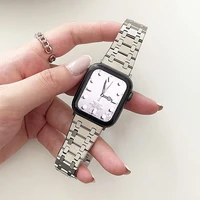 stainless steel strap for apple watch series 7 6 se 5 4 3 metal business bracelet for iwatch band 45mm 44mm 41mm 42mm 40mm 38mm