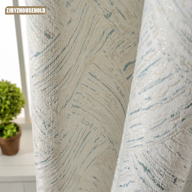 

Luxury Curtains for Living Room Nordic Minimalist Modern Chenille Thick Shade Window Door White Cloth Bedroom Blackout Drapes