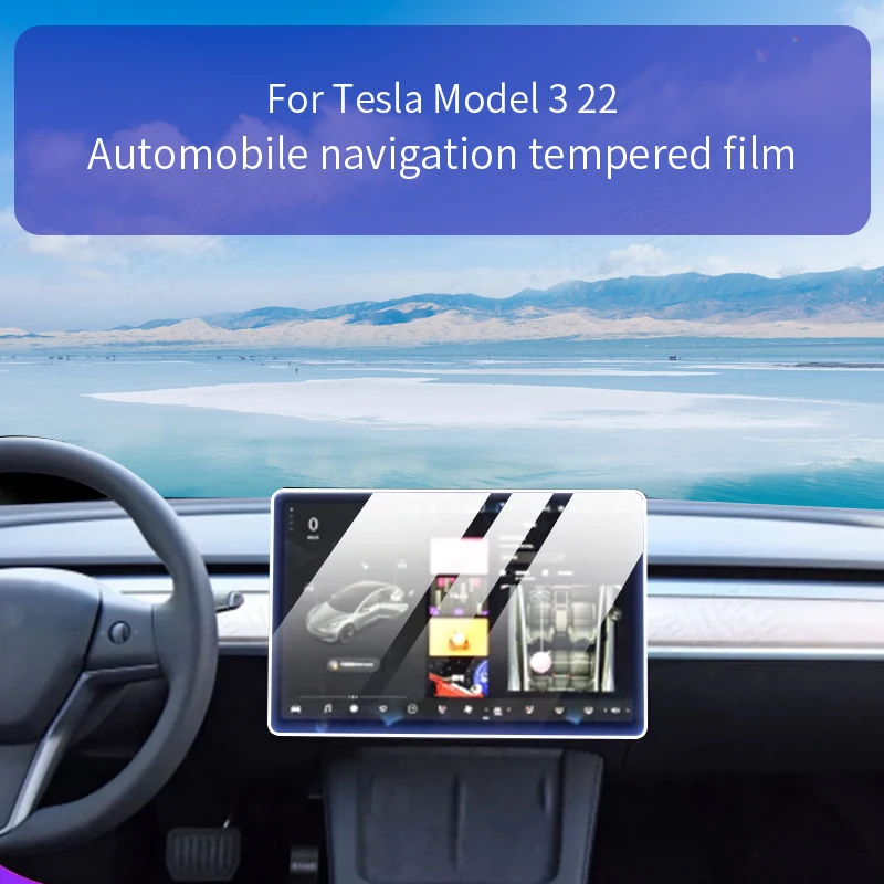

For Tesla Model 3 E-power 2022 Car Center Console Touch Screen Navigation Tempered Glass Film Interior Protection Parts